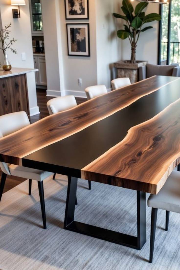 Elegant wooden table detail